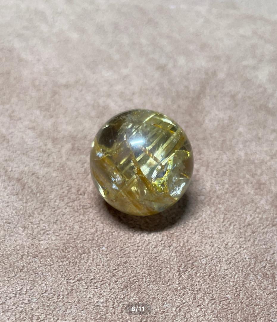 ゴールド タイチン ルチル クォーツ スフィア ゴールド ルチル 丸玉 18mm