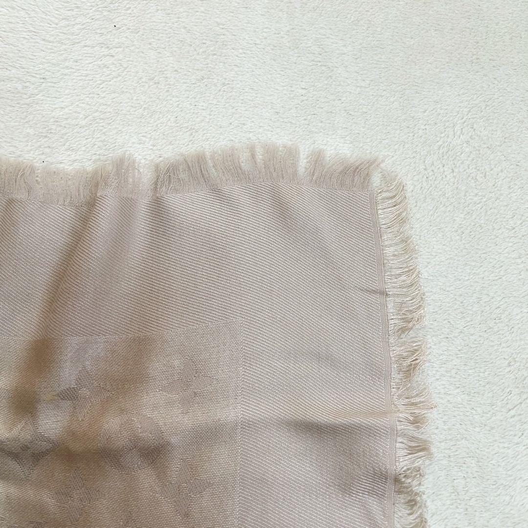 ルイヴィトン モノグラム ショール ストール シルク　ベージュ　大判