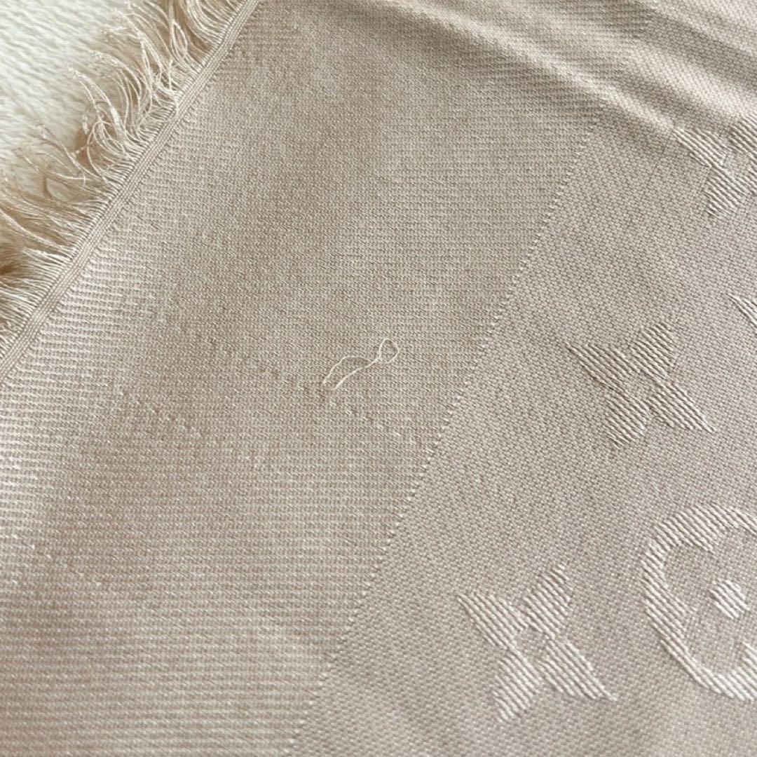 ルイヴィトン モノグラム ショール ストール シルク　ベージュ　大判