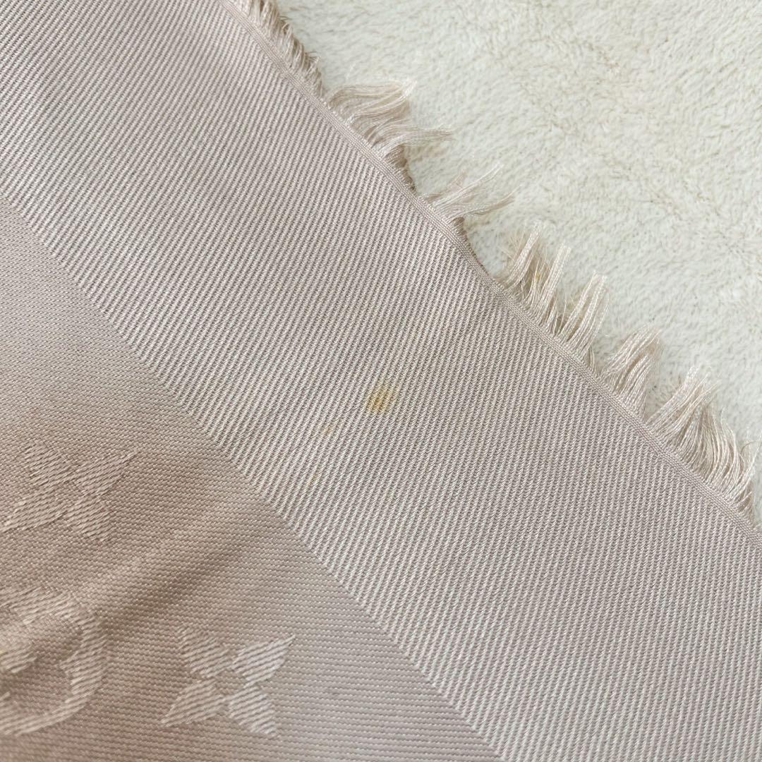 ルイヴィトン モノグラム ショール ストール シルク　ベージュ　大判