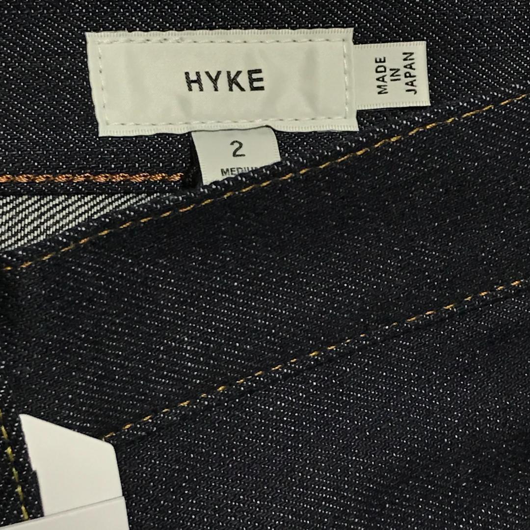 2　HYKE 25AW　スーパーワイド　バレルレッグ　デニム　パンツ 濃紺