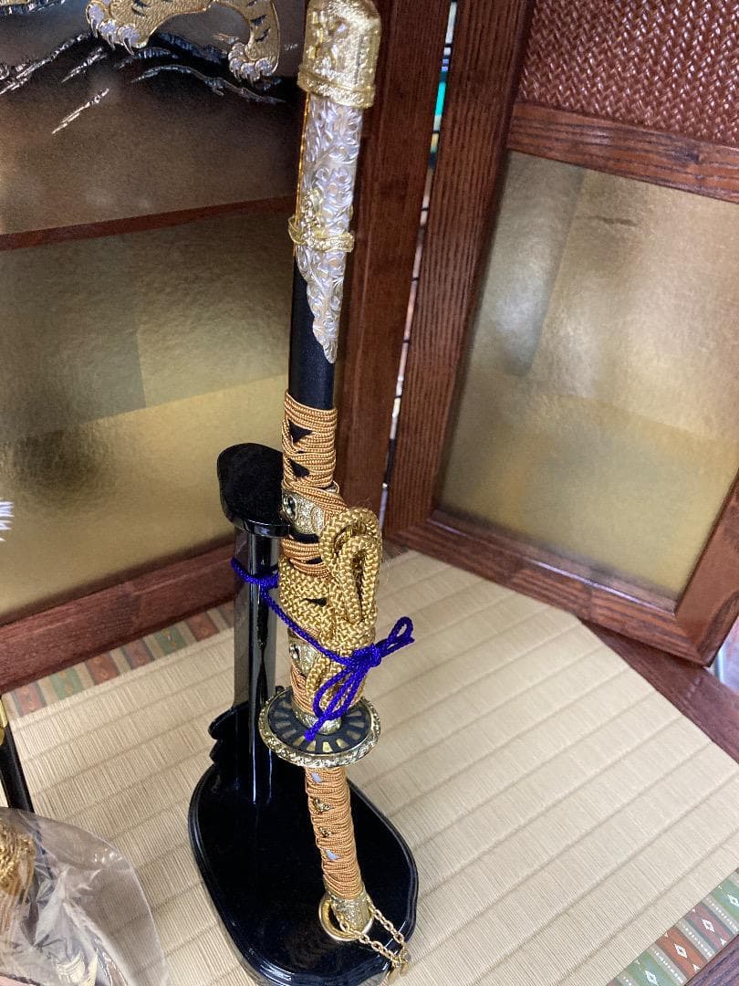 E21 五月人形刀　五月人形弓太刀　弓高さ48㎝位　五月人形兜鎧