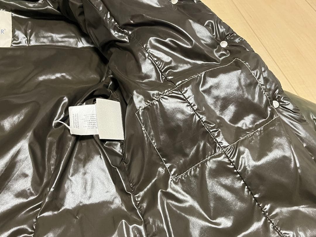 MONCLER☆シャイニーフード付ダウンJKサイズ00茶ジャンク品