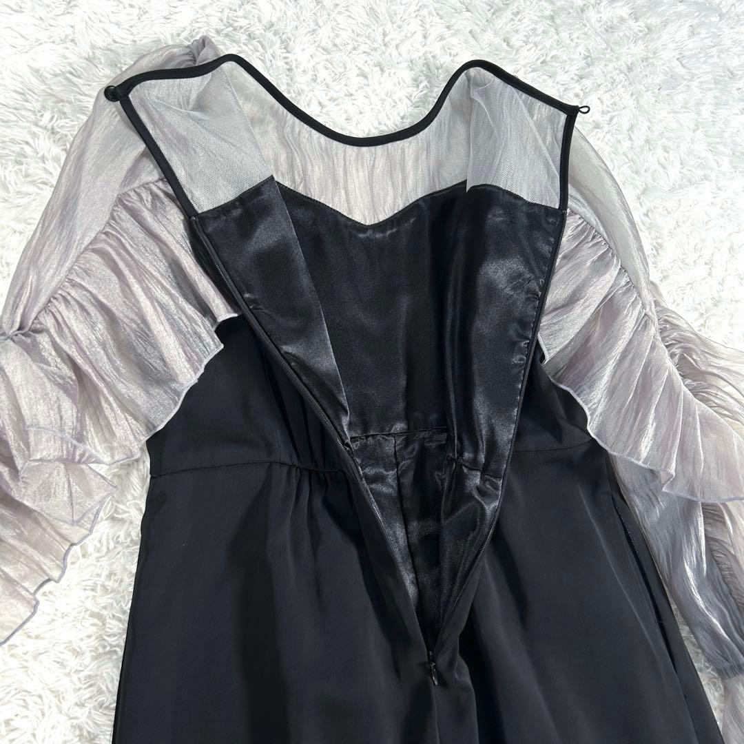 【新品】　Dorry Doll　シアーフリルパンツドレス　ブラック　M