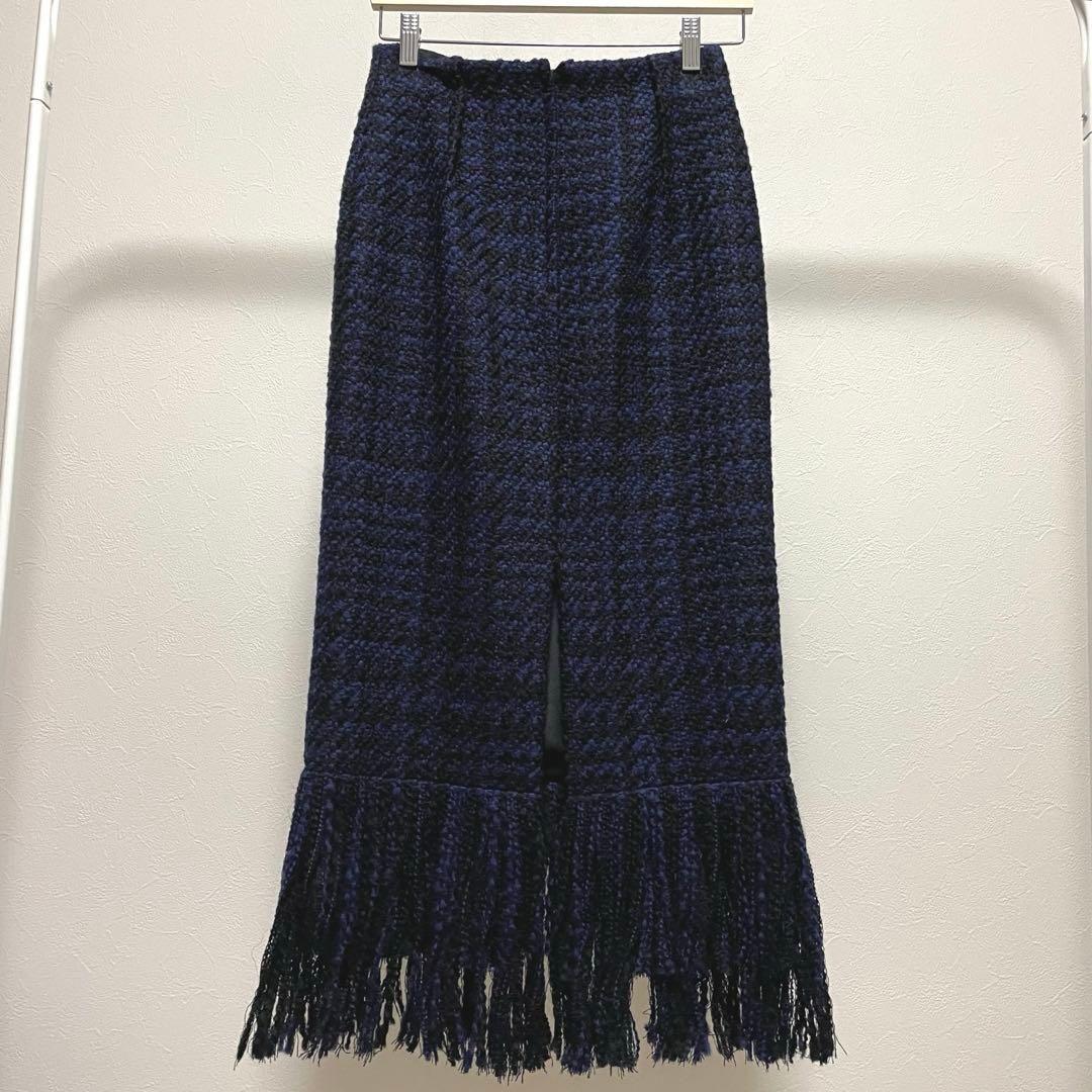 ブラミンクウールフリンジスカート36