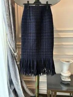 ブラミンクウールフリンジスカート36