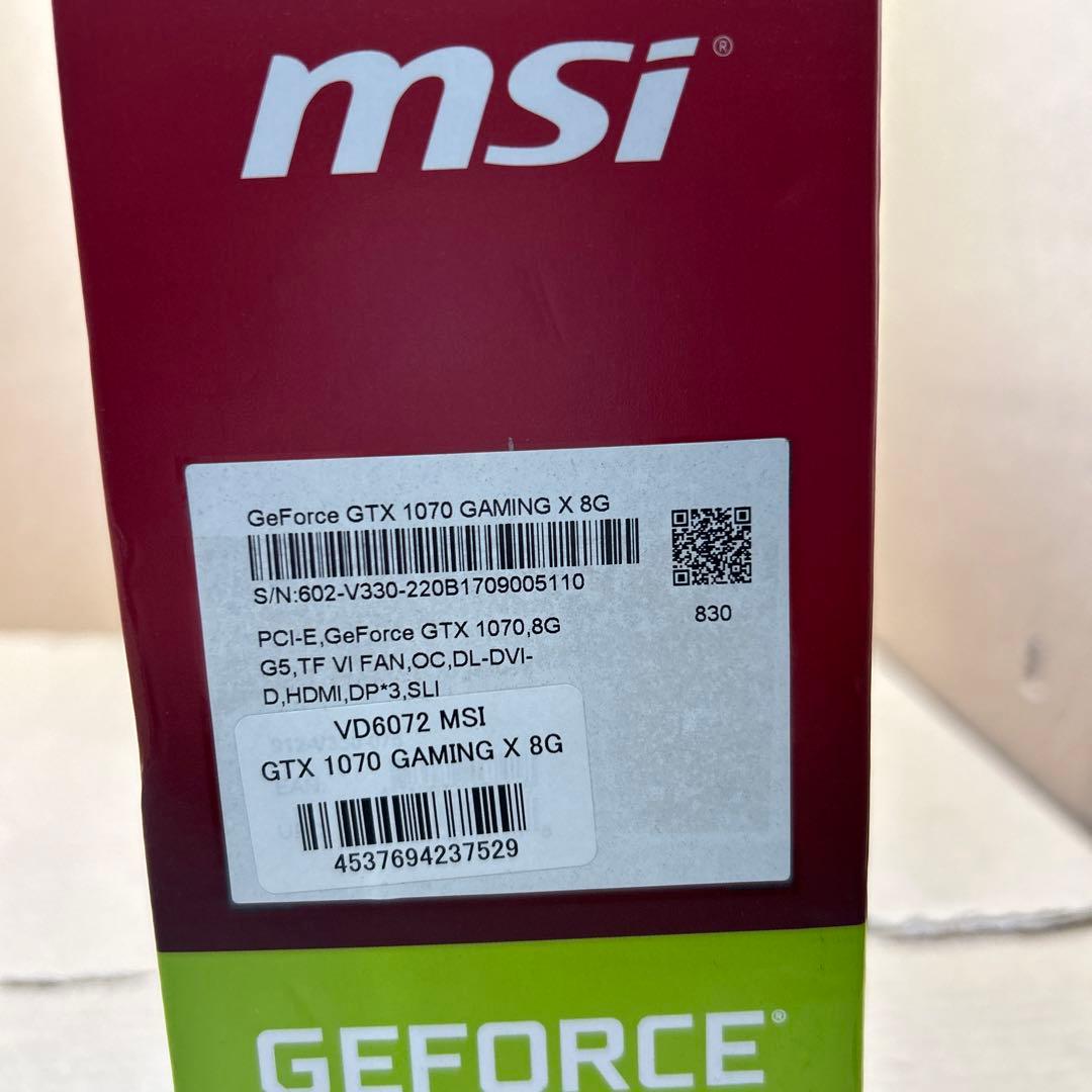 グラフィックボード・グラボ・ビデオカード MSI GeForce GTX 1070 Gaming X 8G