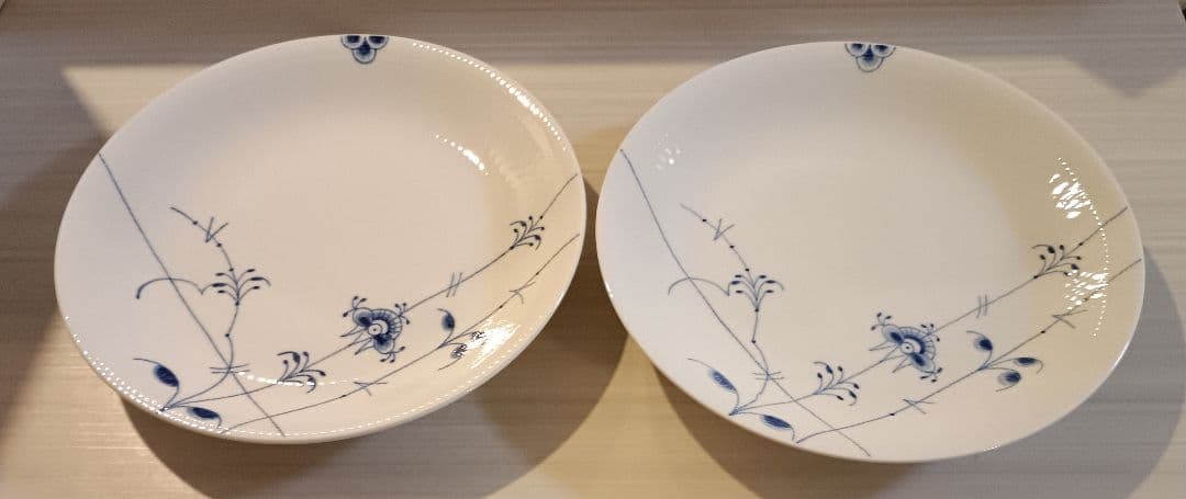   ブルーフラワー プレート 2枚セット