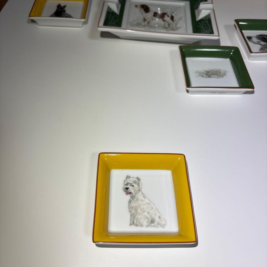 希少 エルメスHERMESイングリッシュスプリンガースパニエル灰皿大1 小5枚
