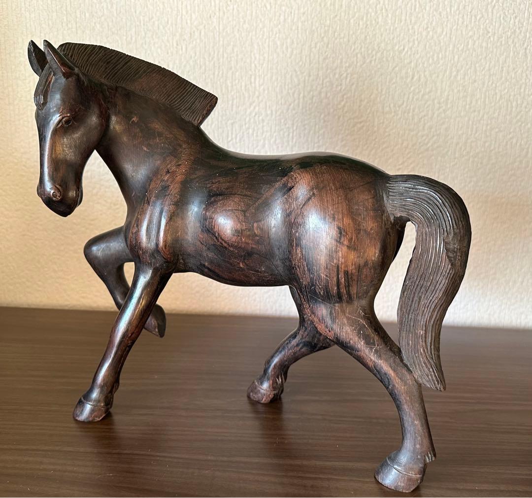縁起物 木製　跳ね馬　馬 オブジェ 置物 アンティーク インテリア