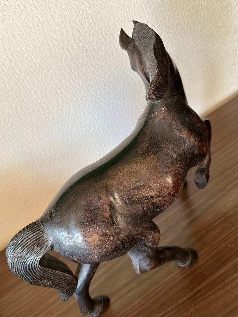 縁起物 木製　跳ね馬　馬 オブジェ 置物 アンティーク インテリア