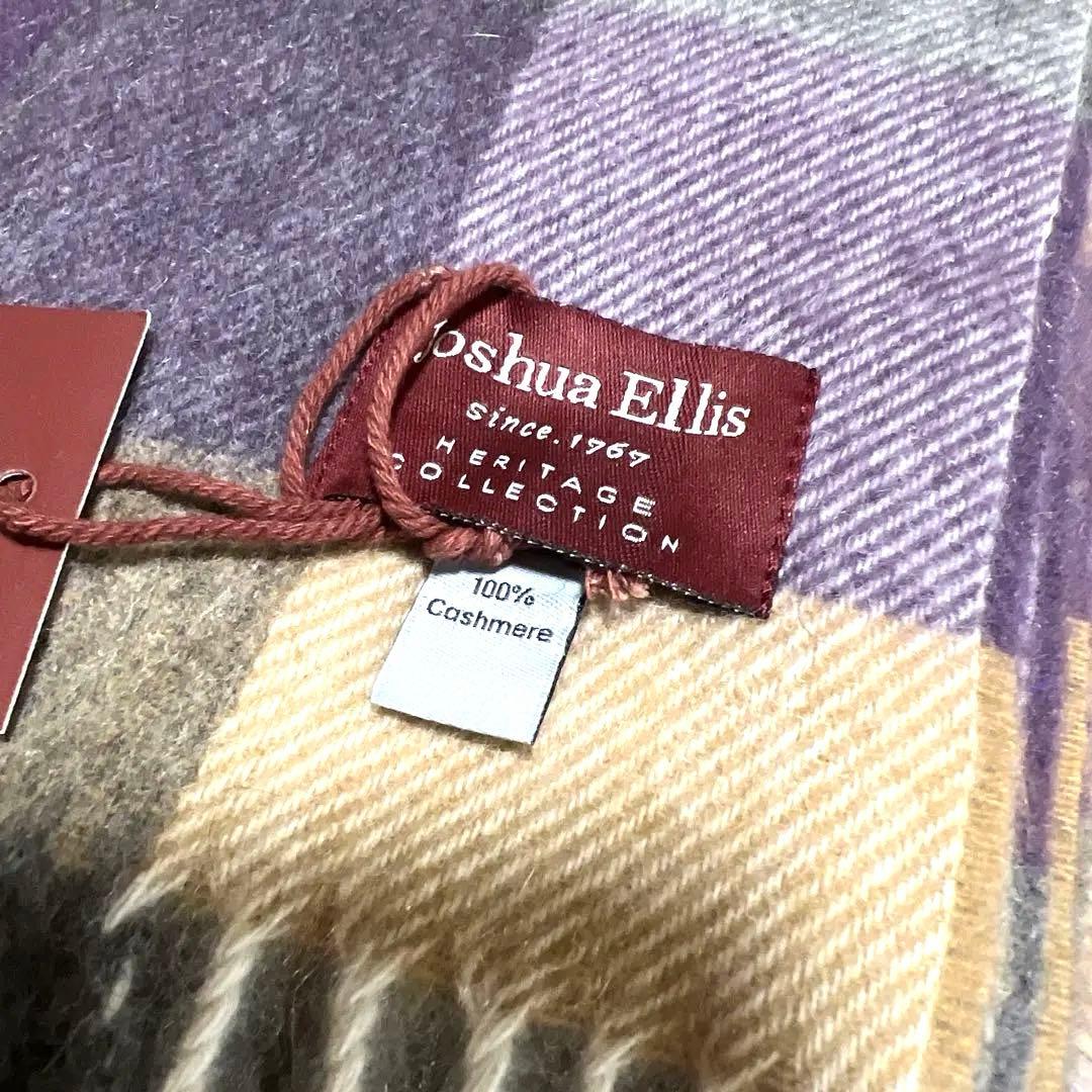 Joshua Ellis カシミヤ マフラー チェック柄