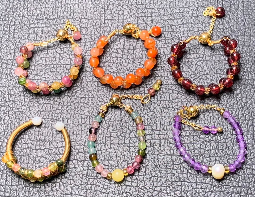 080319  赤字処分❗️14kgfトルマリンガーネット南紅瑪瑙6点