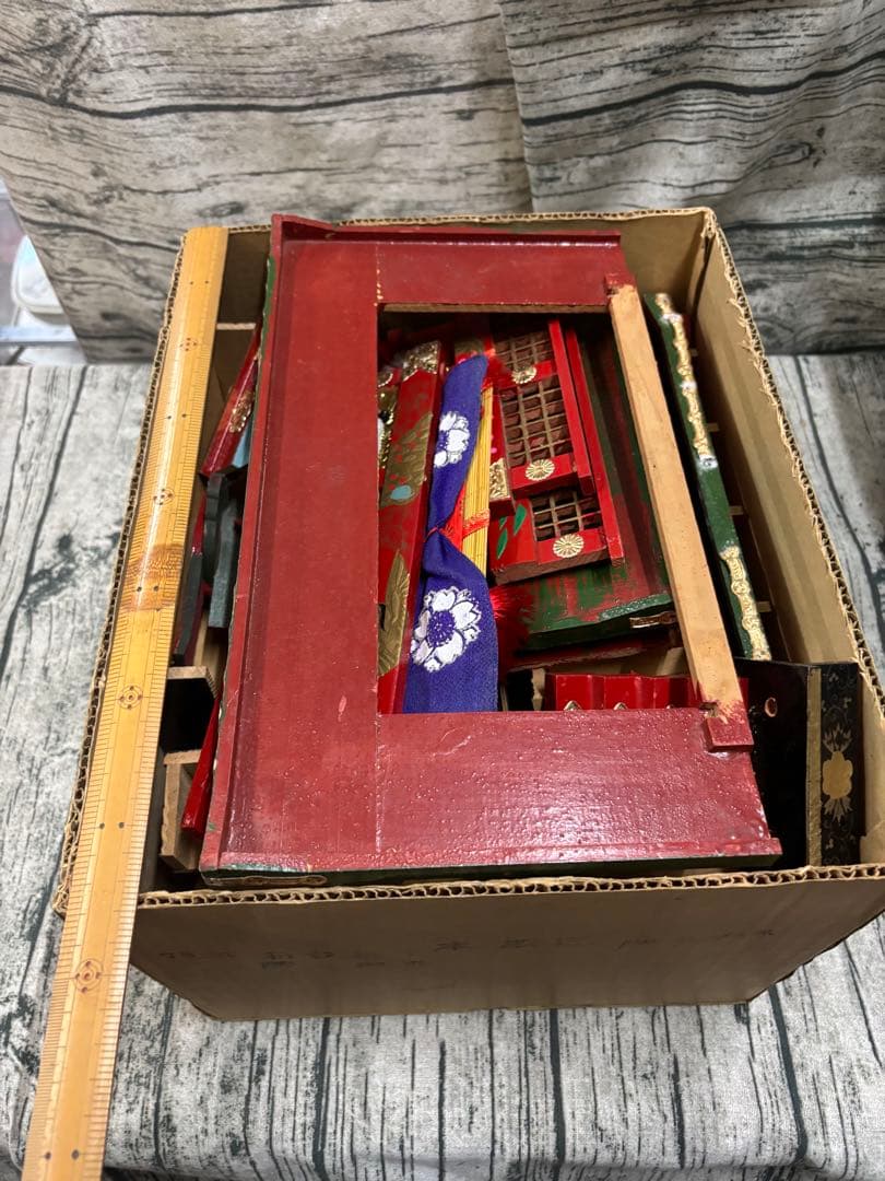 【ジャンク】平和殿　お雛様　置き方作り方不明　傷み大　アレンジ用　時代物　レトロ