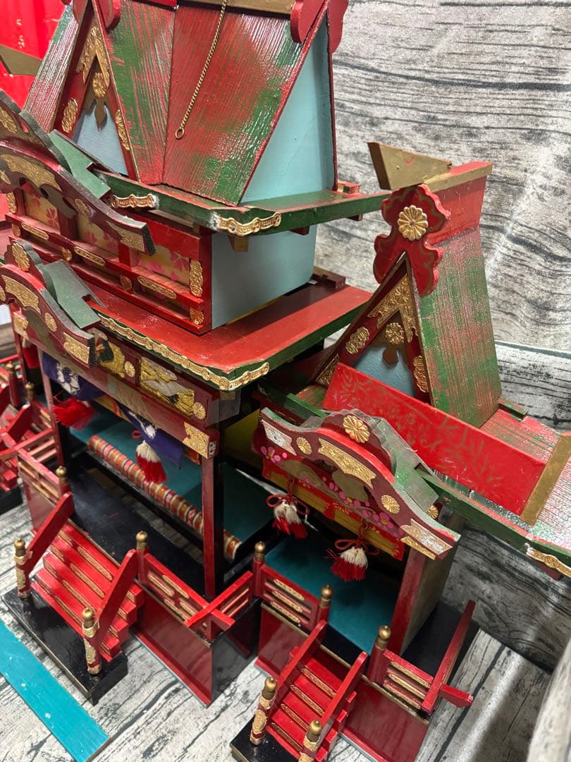 【ジャンク】平和殿　お雛様　置き方作り方不明　傷み大　アレンジ用　時代物　レトロ