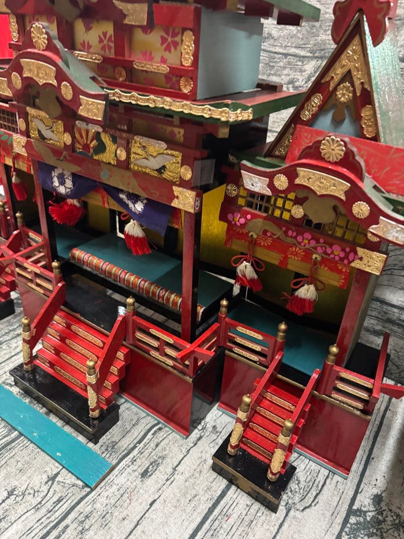 【ジャンク】平和殿　お雛様　置き方作り方不明　傷み大　アレンジ用　時代物　レトロ