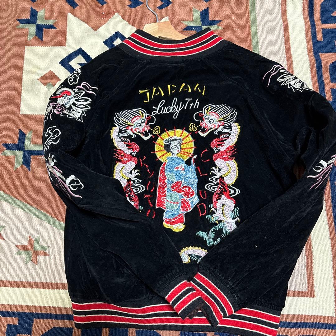 ⭐︎超美品⭐︎Lucky 7 スカジャン 日本の女性とドラゴン刺繍