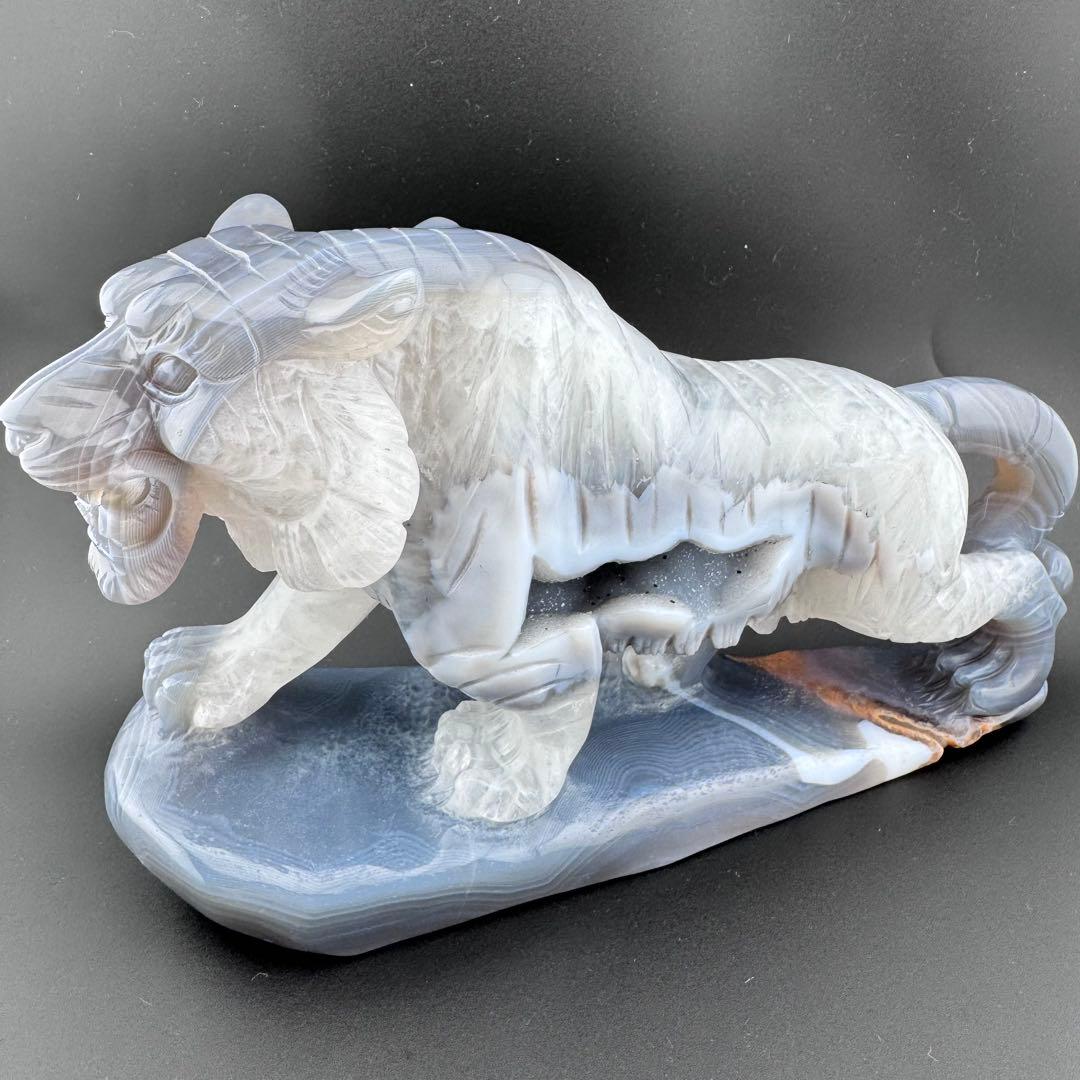 T-21トレージャ瑪瑙「虎」夫婦ペア　天然石　ジォードめのう　クリスタル3kg