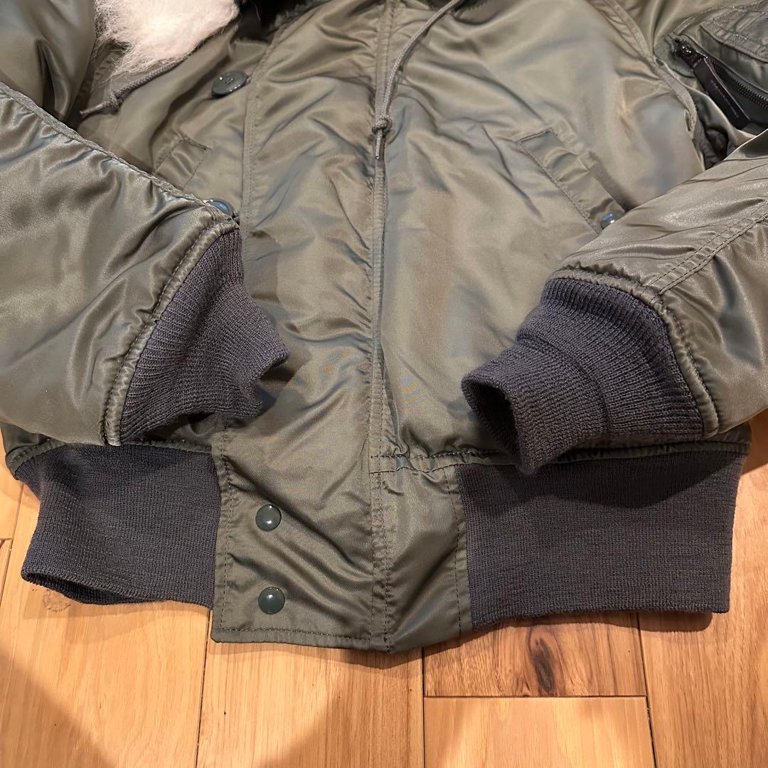 美品 米軍実物 80s ALPHA社製 N-2B フライトジャケット S セージ