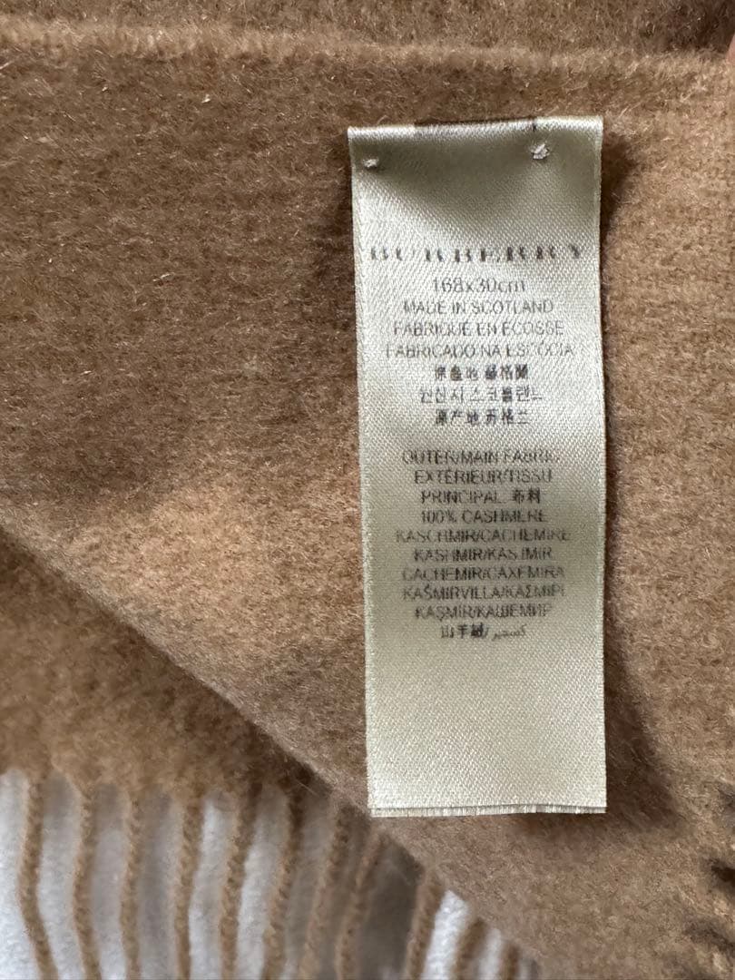 バーバリーロンドン　カシミヤ100% ベージュマフラー