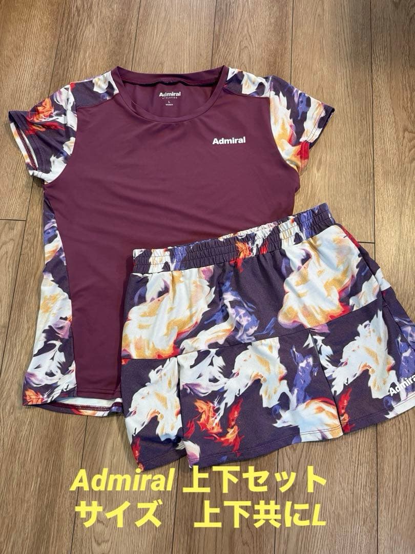 【完売品】Admiral 紫/多色 Tシャツとスコート2点セット