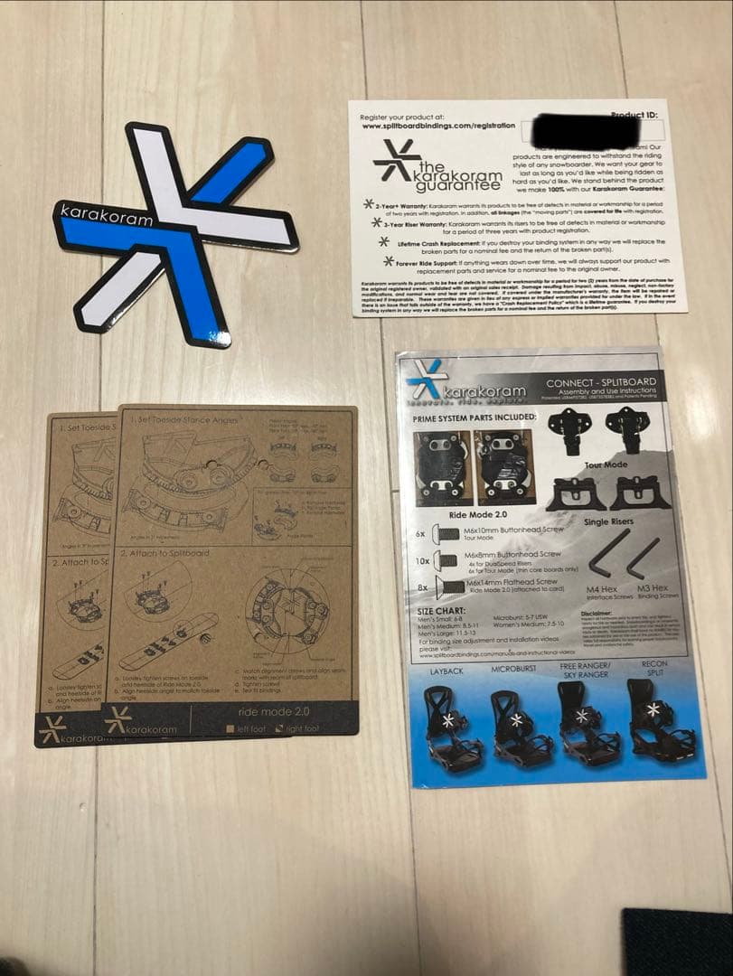 Mサイズ　カラコラム GRIZZLY SPLIT BOARD BINDINGS