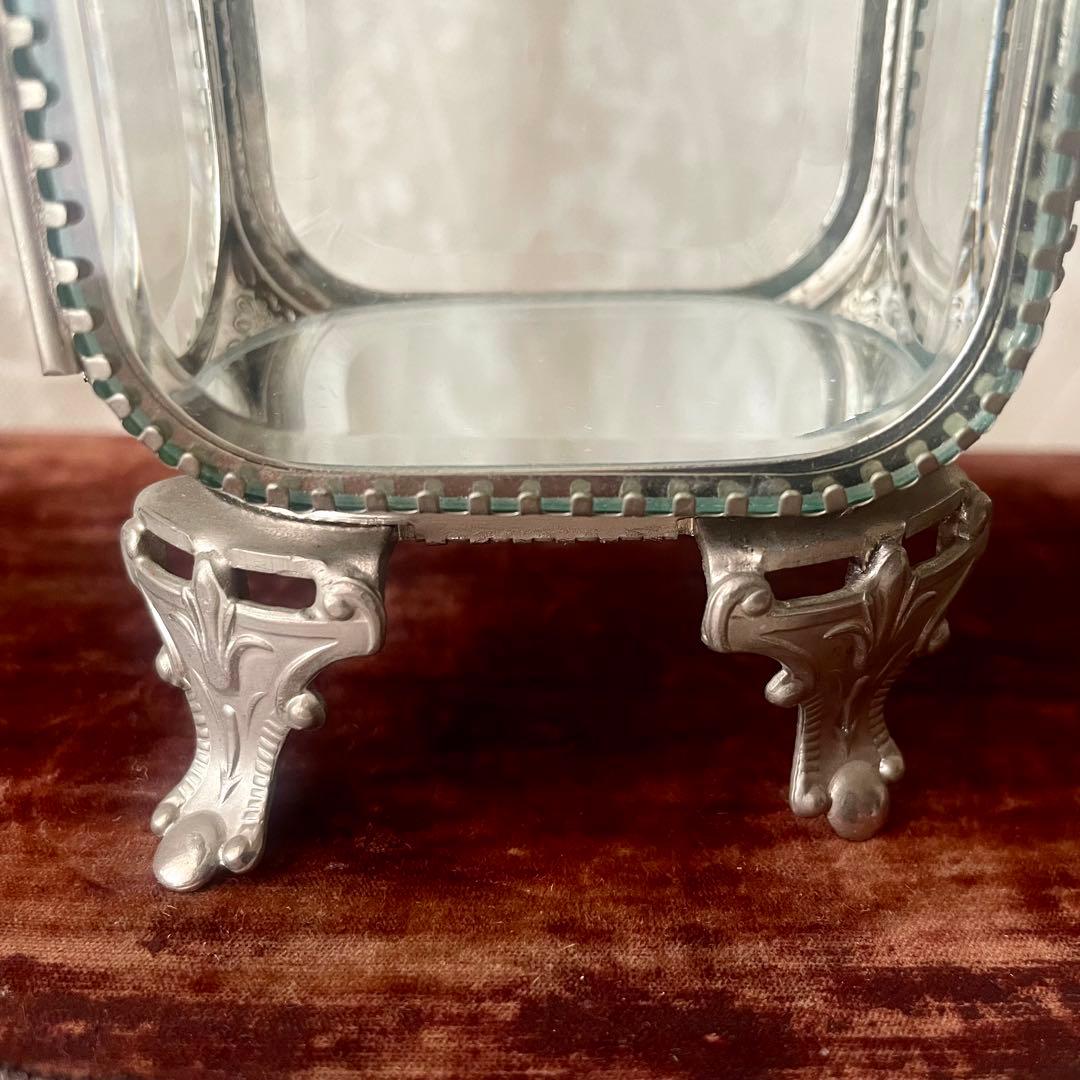 ガラスジュエリーケース　現行品　検フランスアンティーク　アクセサリーボックス