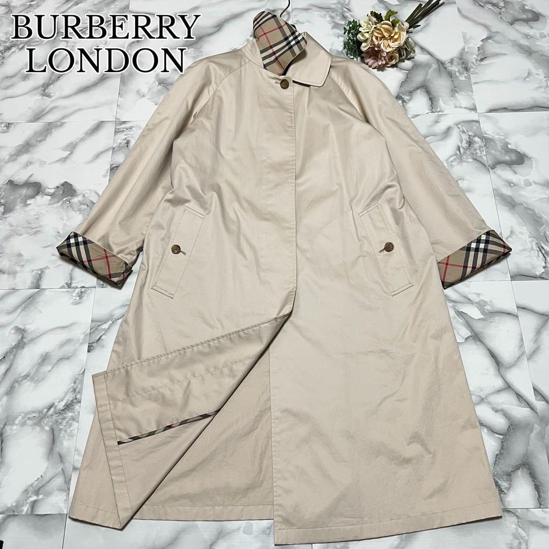 専用 バーバリーロンドン　ロングコート　ステンカラー　ノバチェック　ベージュ