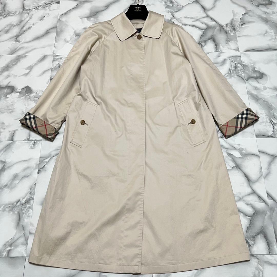 専用 バーバリーロンドン　ロングコート　ステンカラー　ノバチェック　ベージュ