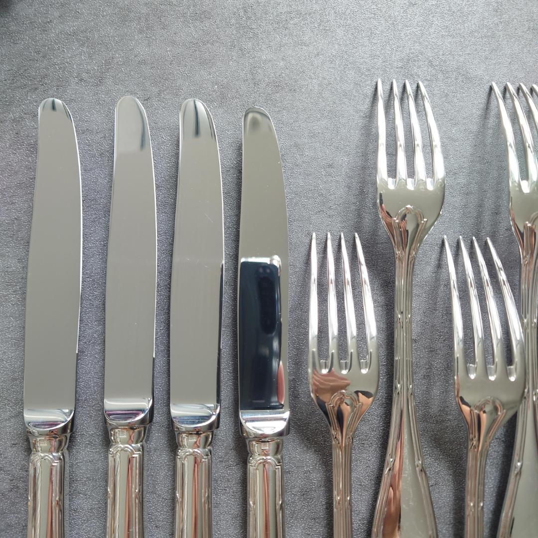 美品 クリストフル リュバン デザートサイズ ナイフ フォーク スプーン 12点