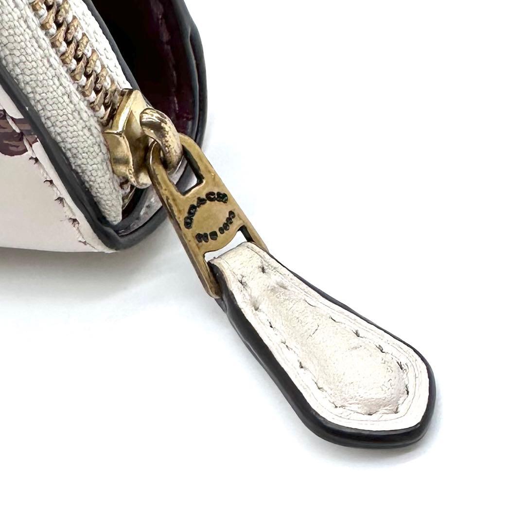 美品✨COACH コーチ 二つ折り財布 レザー てんとう虫 フローラル 日本限定