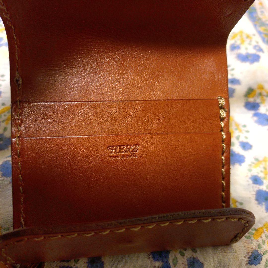 【美品】HERZ ヘルツ　ライトウォレット　2つ折り　ラウンド　チョコ　L字型