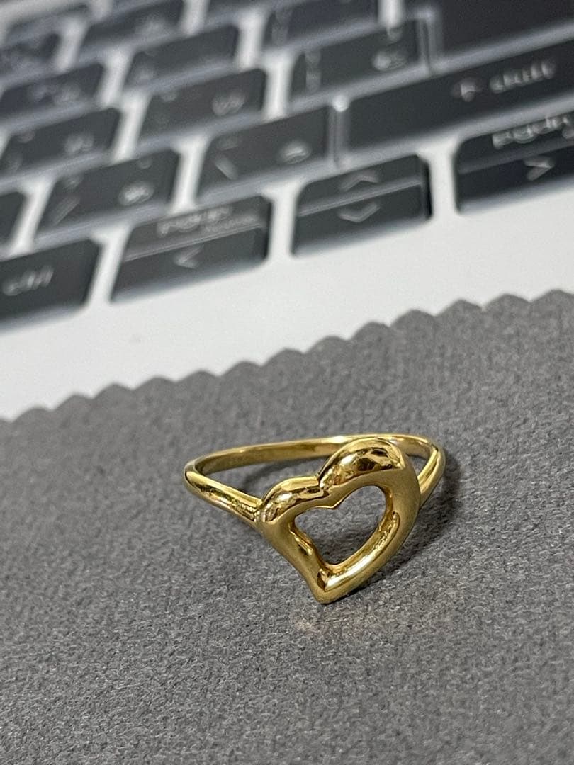 K18 ゴールド ハート型オープンリング