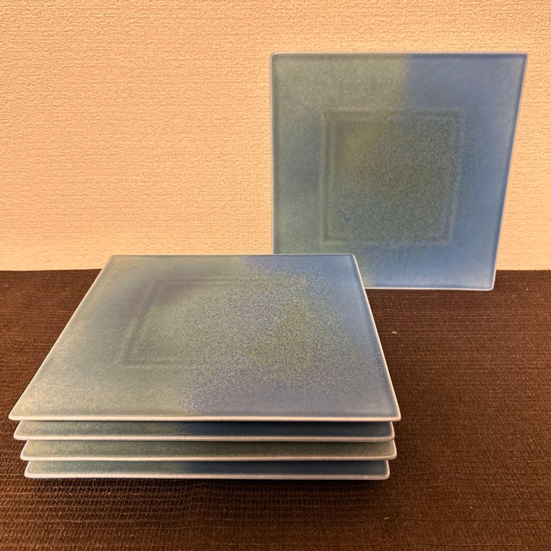 ノリタケ　オリッジ　ブルー　デザートプレート　スクエアプレート