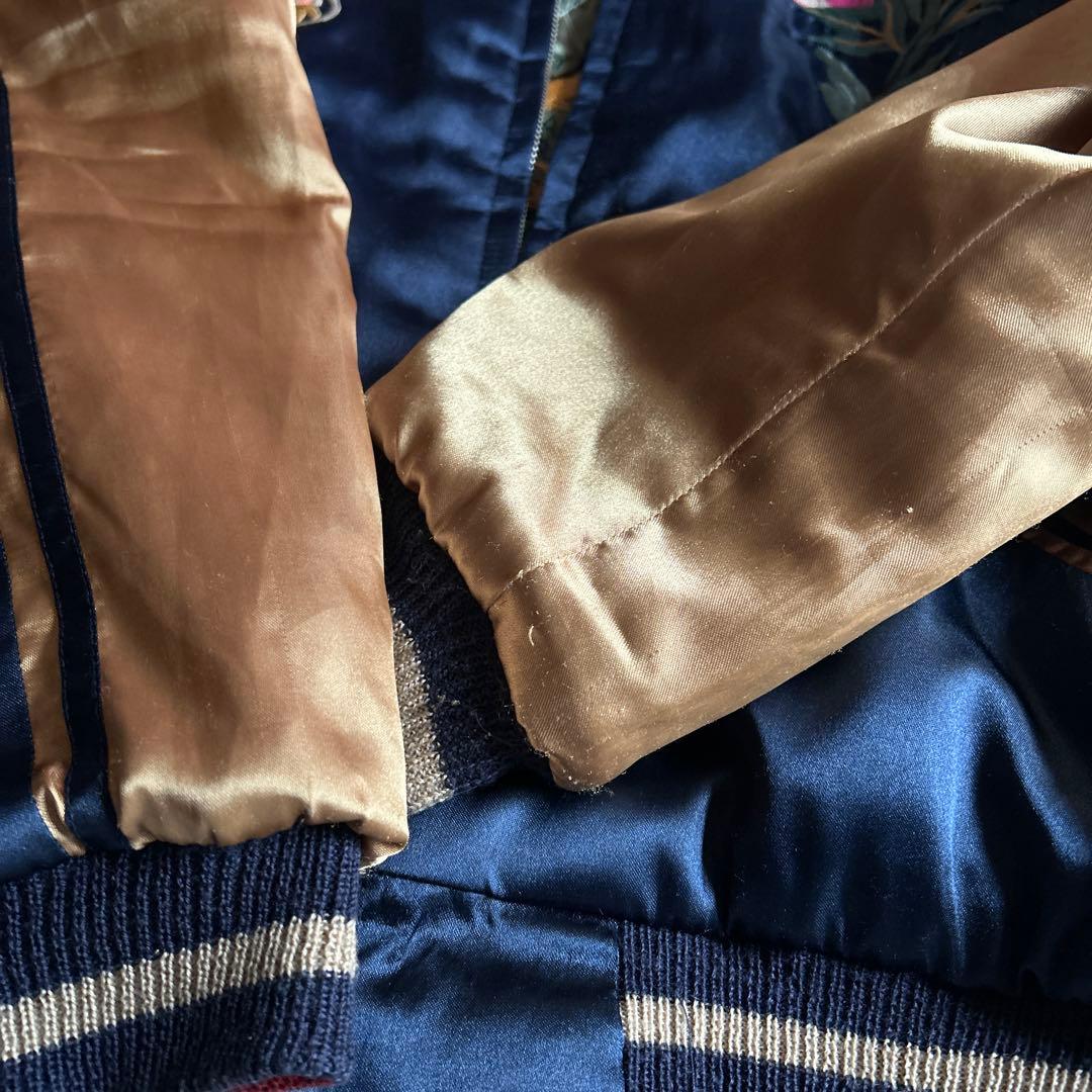 中古品 TAILOR 東洋 サテン キルティング リバーシブル スカジャン S