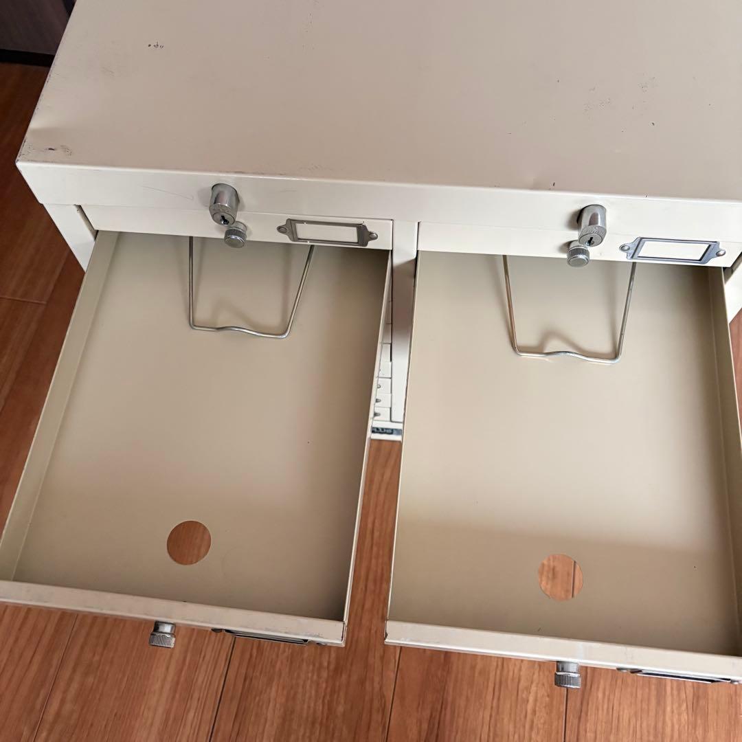 ヴィンテージ plusスチール製　引出し　 左右10段 古道具　収納　小物入