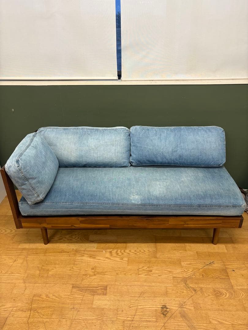 M007 unico製 L字2Pソファ デニム風