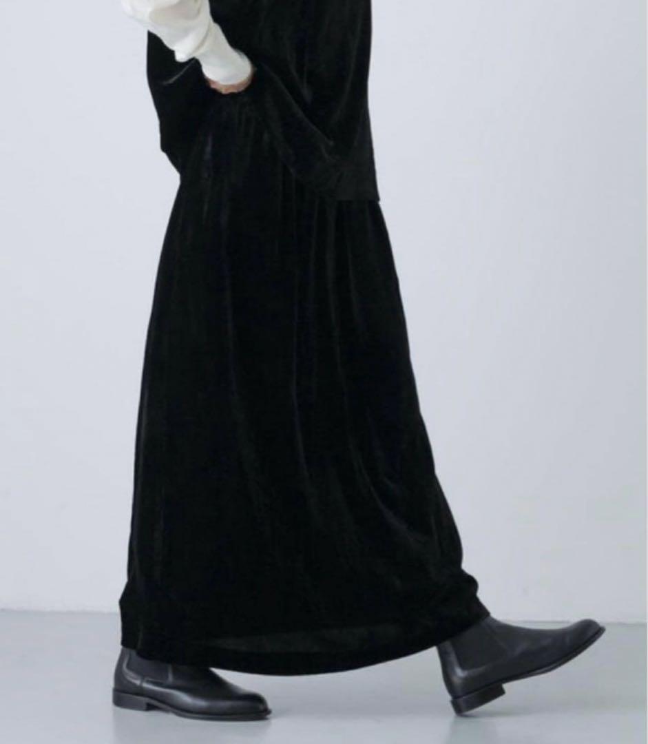 かぐれ レーヨンシルクベルベットスカート BLACK 未使用　現行品