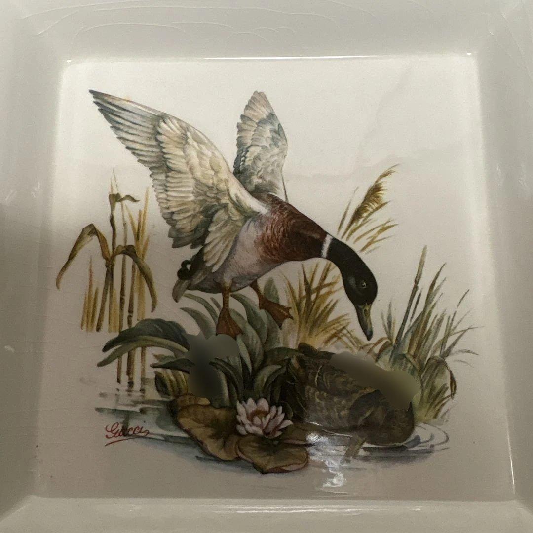 オールドグッチ　陶器製灰皿 水鳥デザイン