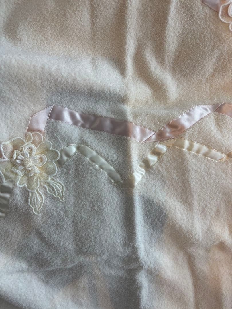 花柄リボンデザインブランケット