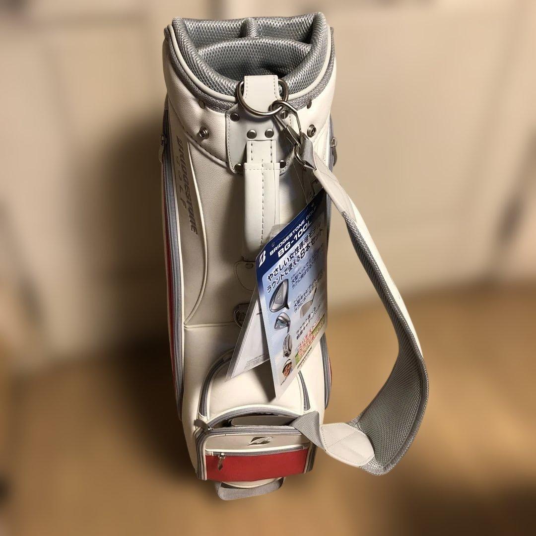 ブリヂストン ゴルフキャディバッグ BG-100L ホワイト/レッド