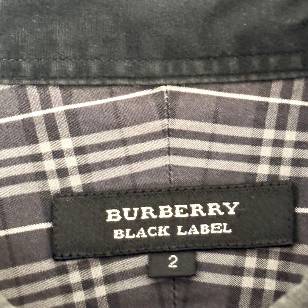 【極美品】バーバリーブラックレーベル 長袖シャツ　ホースロゴ　ノバチェック　黒