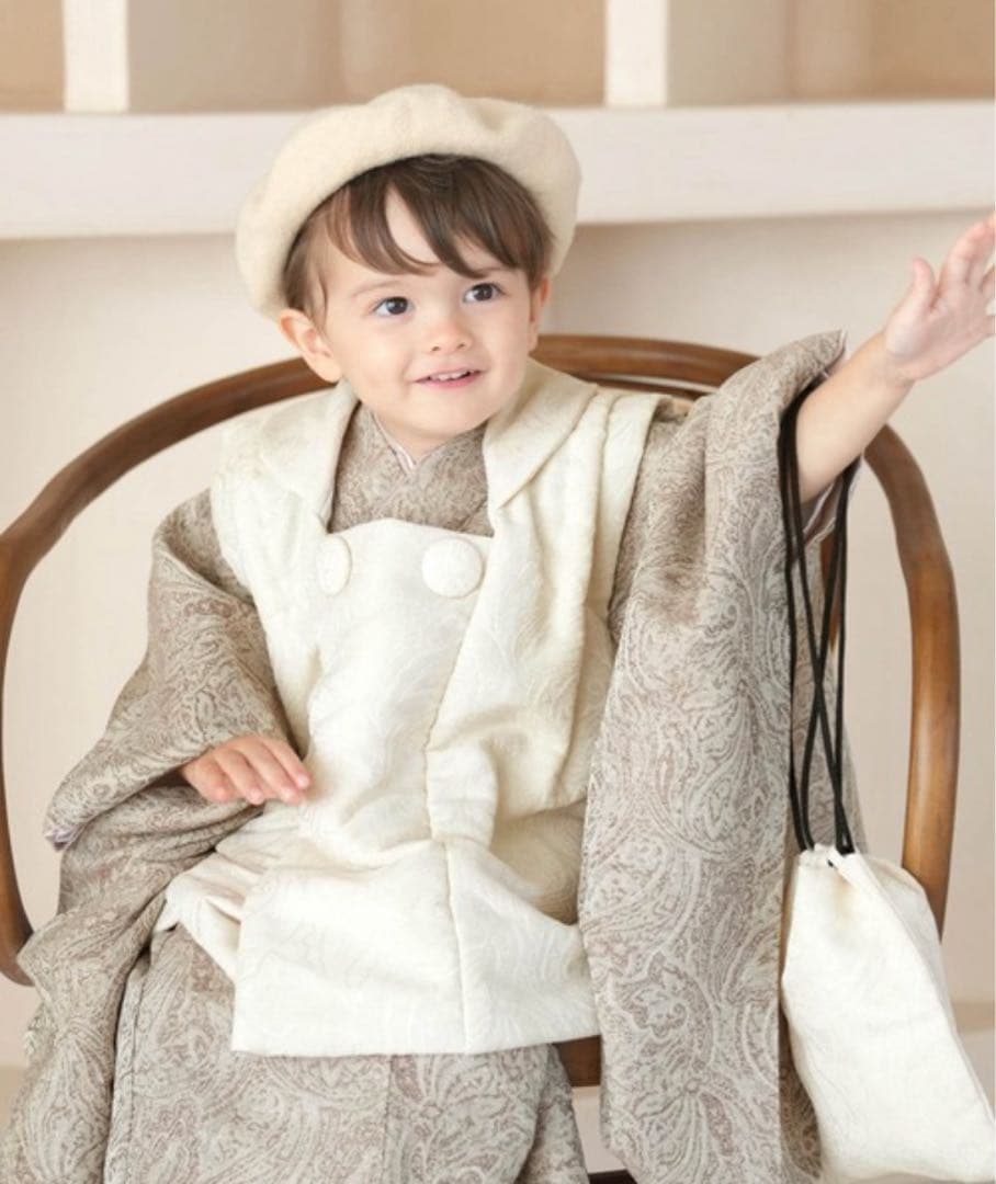 utatane 七五三　3歳男の子　被布着物セット