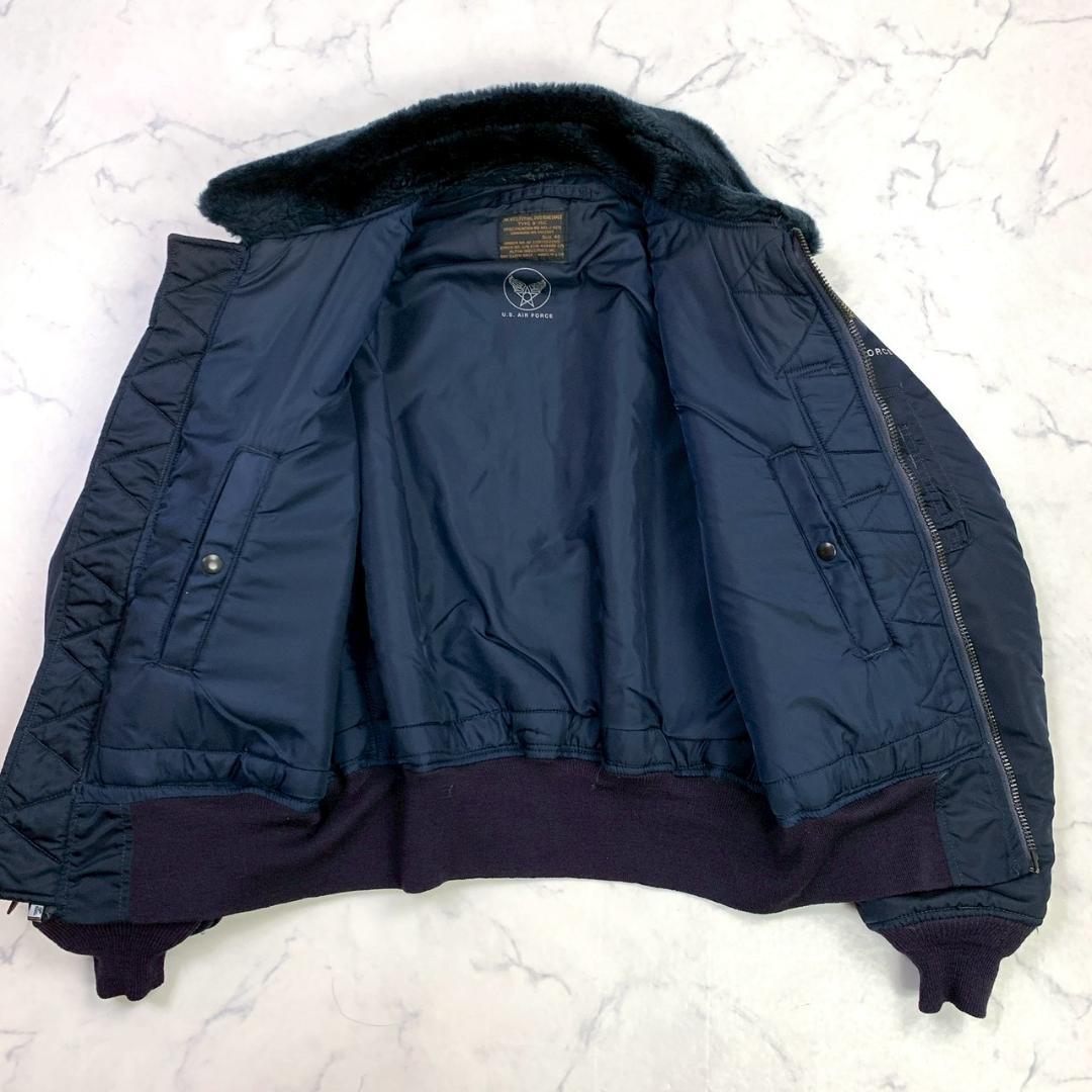 50s復刻★ USA製 ALPHA B-15C ネイビー 40　E104