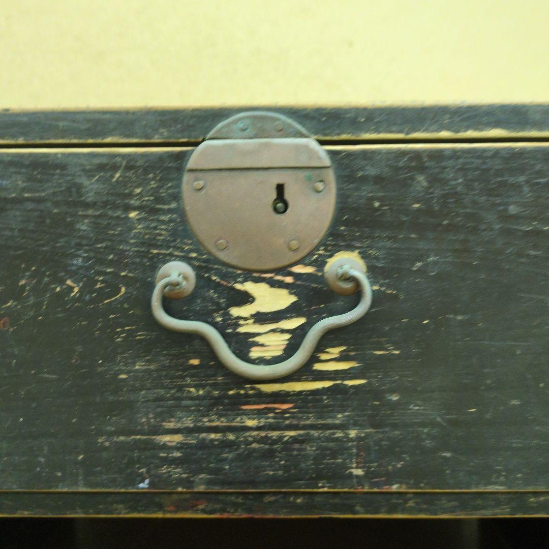 古い時代の文机 隠し箱付き