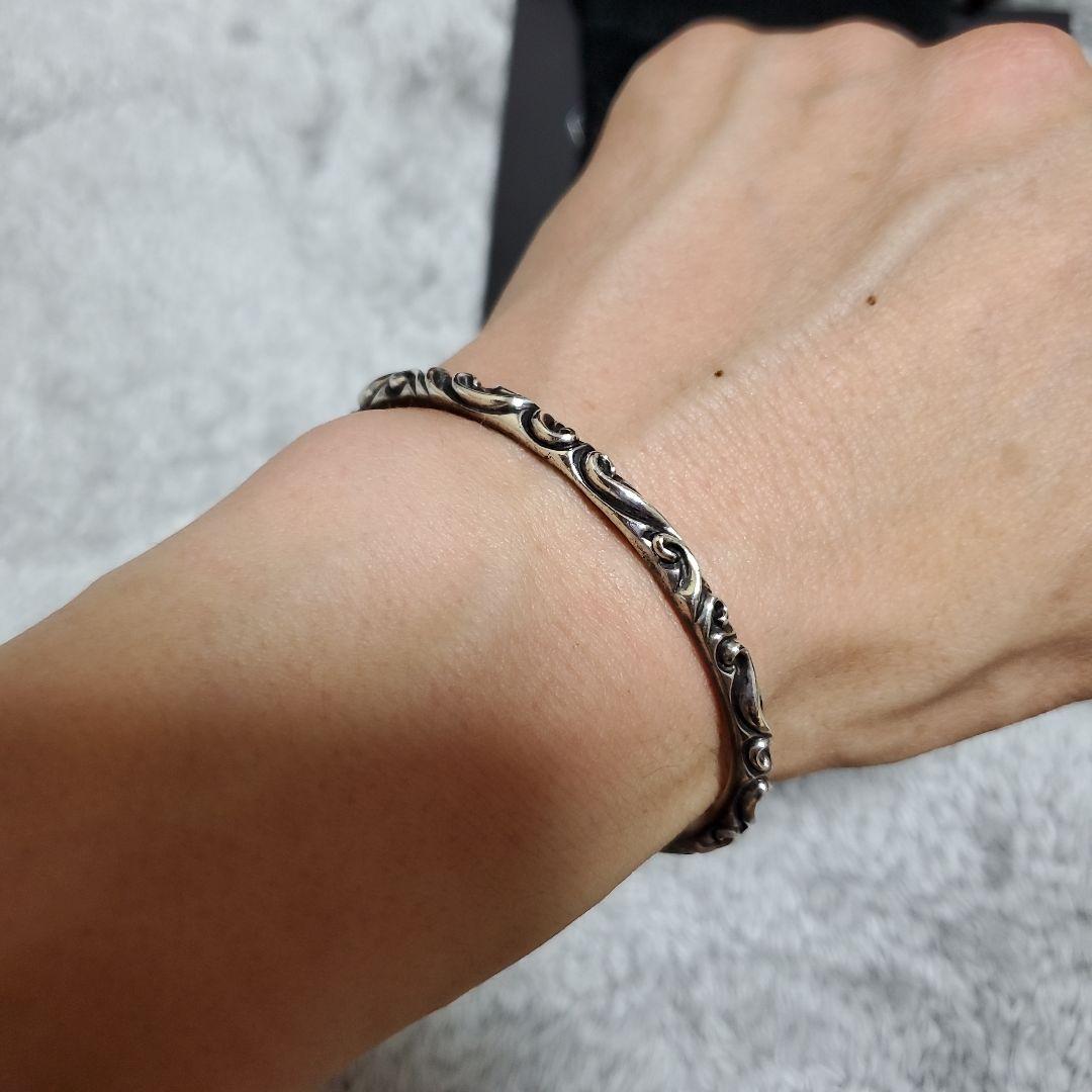 【土日特価】CHROME HEARTS クロムハーツ スクロールバングルサイズ2