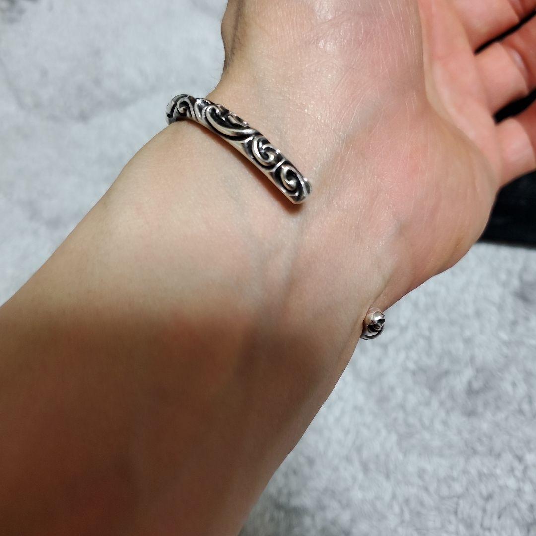 【土日特価】CHROME HEARTS クロムハーツ スクロールバングルサイズ2