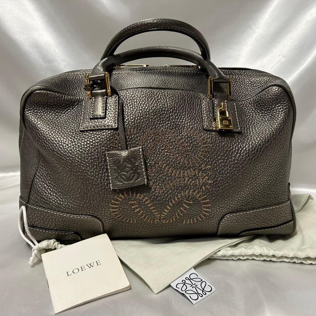 【LOEWE】ロエベ アマソナ 36 ブロンズ 刺繍ロゴ アナグラム