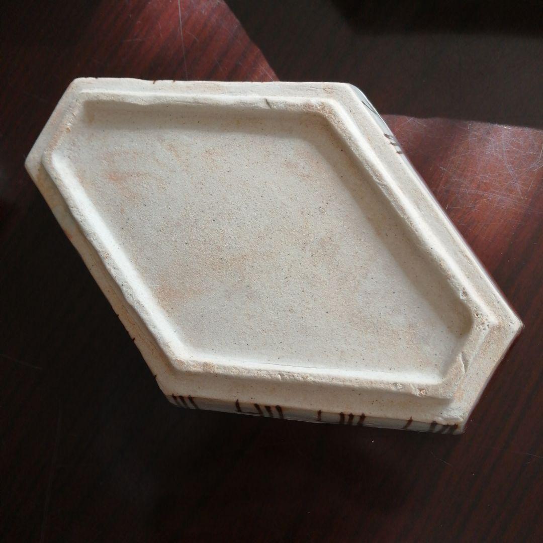 瀬戸焼　織部菱形皿　10枚　16.7cm　大正～昭和中期