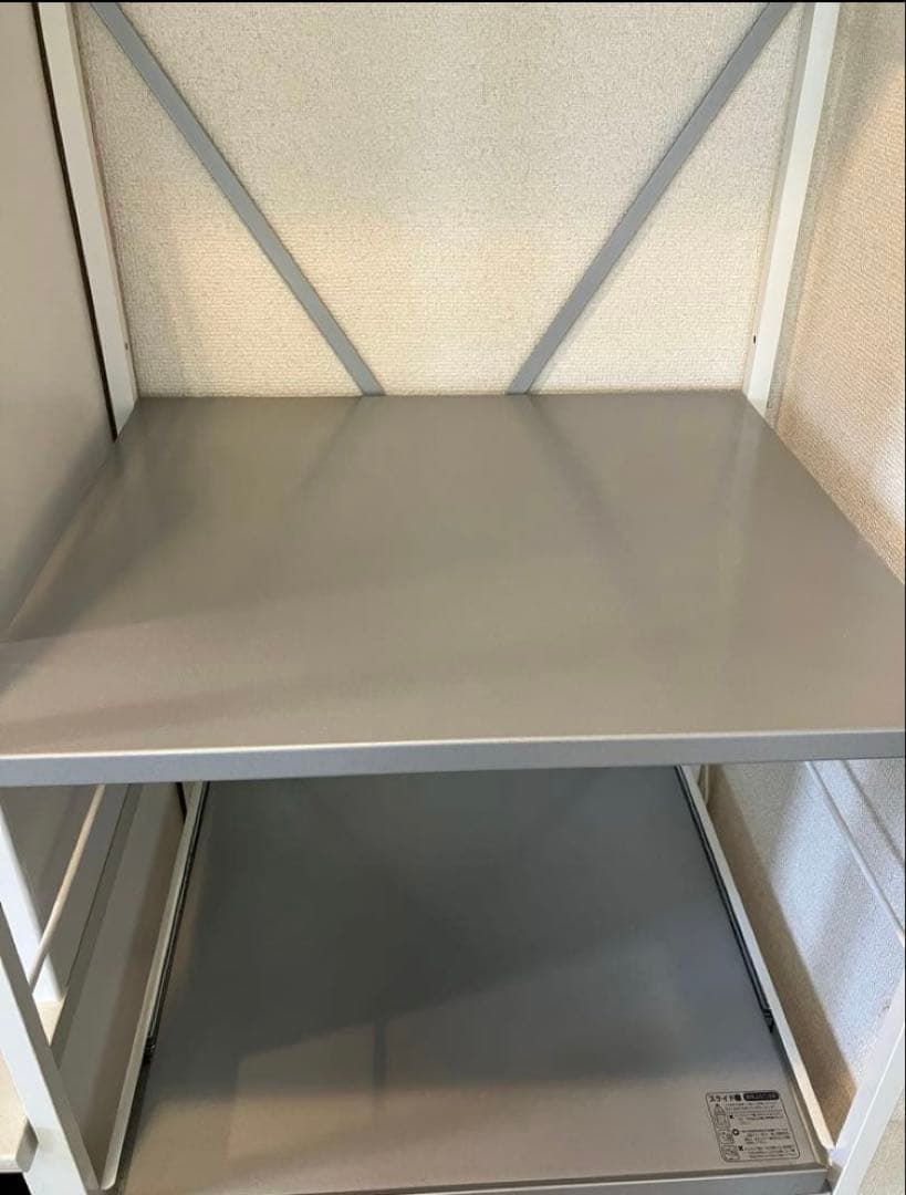 送料込みベルメゾンシルバースチール製オープンシェルフ幅59cm奥行き49cm